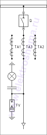 КСО-207В-10. Схема главных цепей.