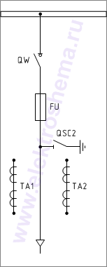 КСО-306-09 Схема главных цепей.