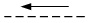 Линия механической связи, передающей движение прямолинейное одностороннее в направлении, указанном стрелкой (влево) - обозначение на схеме (вариант 1).