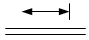 Линия механической связи, передающей движение прямолинейное возвратно-поступательное с ограничением с одной стороны - обозначение на схеме (вариант 2).