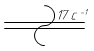 Линия механической связи, срабатывающей периодически, с указанием частоты срабатывания (передача периодических движений) - обозначение на схеме (вариант 2).