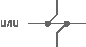 Линия электрической связи с ответвлениями под углами, кратными 45°  - обозначение на схеме (вариант 2).