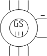Генератор (GS) или двигатель (MS) синхронный трехфазный, оба конца каждой фазы выведены 