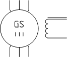 Генератор (GS) или двигатель (MS) синхронный трехфазный, оба конца каждой фазы выведены 