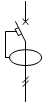 Дифференциальный автомат двухполюсный в однолинейном отображении - условное обозначение (вариант 2).