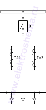 КРУ КВ-02-10-9. Схема главных цепей.