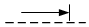 Линия механической связи, передающей движение прямолинейное с ограничением с одной стороны - обозначение на схеме (вариант 1).