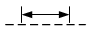 Линия механической связи, передающей движение прямолинейное возвратно-поступательное с ограничением с двух сторон - обозначение на схеме (вариант 1).