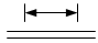 Линия механической связи, передающей движение прямолинейное возвратно-поступательное с ограничением с двух сторон - обозначение на схеме (вариант 2).