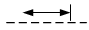 Линия механической связи, передающей движение прямолинейное возвратно-поступательное с ограничением с одной стороны - обозначение на схеме (вариант 1).