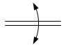 Линия механической связи, передающей движение вращательное в обоих направлениях - обозначение на схеме (вариант 2).