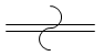 Линия механической связи, срабатывающей периодически (передача периодических движений) - обозначение на схеме (вариант 2).