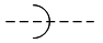 Линия механической связи, имеющей выдержку времени при движении влево - обозначение на схеме (вариант 1).