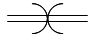 Линия механической связи, имеющей выдержку времени при движении в обоих направлениях - обозначение на схеме (вариант 2).