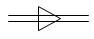 Линия механической связи с автоматическим возвратом до состояния покоя после исчезновения приводящей силы - обозначение на схеме (вариант 2).