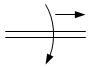 Движение винтовое вправо - обозначение на схеме (вариант 2).