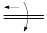 Движение винтовое влево - обозначение на схеме (вариант 2).