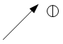 Регулирование инструментом; элемент регулирования (например, ось потенциометра) находится внутри устройства - обозначение на схеме.