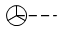 Привод приводимый в движение маховичком - обозначение на схеме (вариант 1).