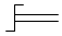 Привод приводимый в движение поворотом кнопки - обозначение на схеме (вариант 2).