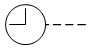 Привод приводимый в движение с помощью электрических часов - обозначение на схеме.