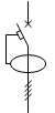 Дифференциальный автомат четырехполюсный в однолинейном отображении - условное обозначение (вариант 2).