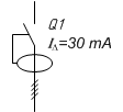 Дифференциальный автомат четырехполюсный в однолинейном отображении - условное обозначение (вариант 3).