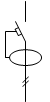 Дифференциальный автомат двухполюсный в однолинейном отображении - условное обозначение (вариант 1).