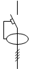Дифференциальный автомат четырехполюсный в однолинейном отображении - условное обозначение (вариант 1).
